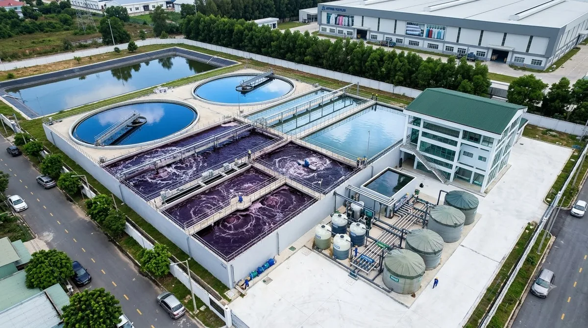 Hệ thống xử lý nước thải dệt nhuộm khử màu đạt QCVN 13 do ATL lắp đặt